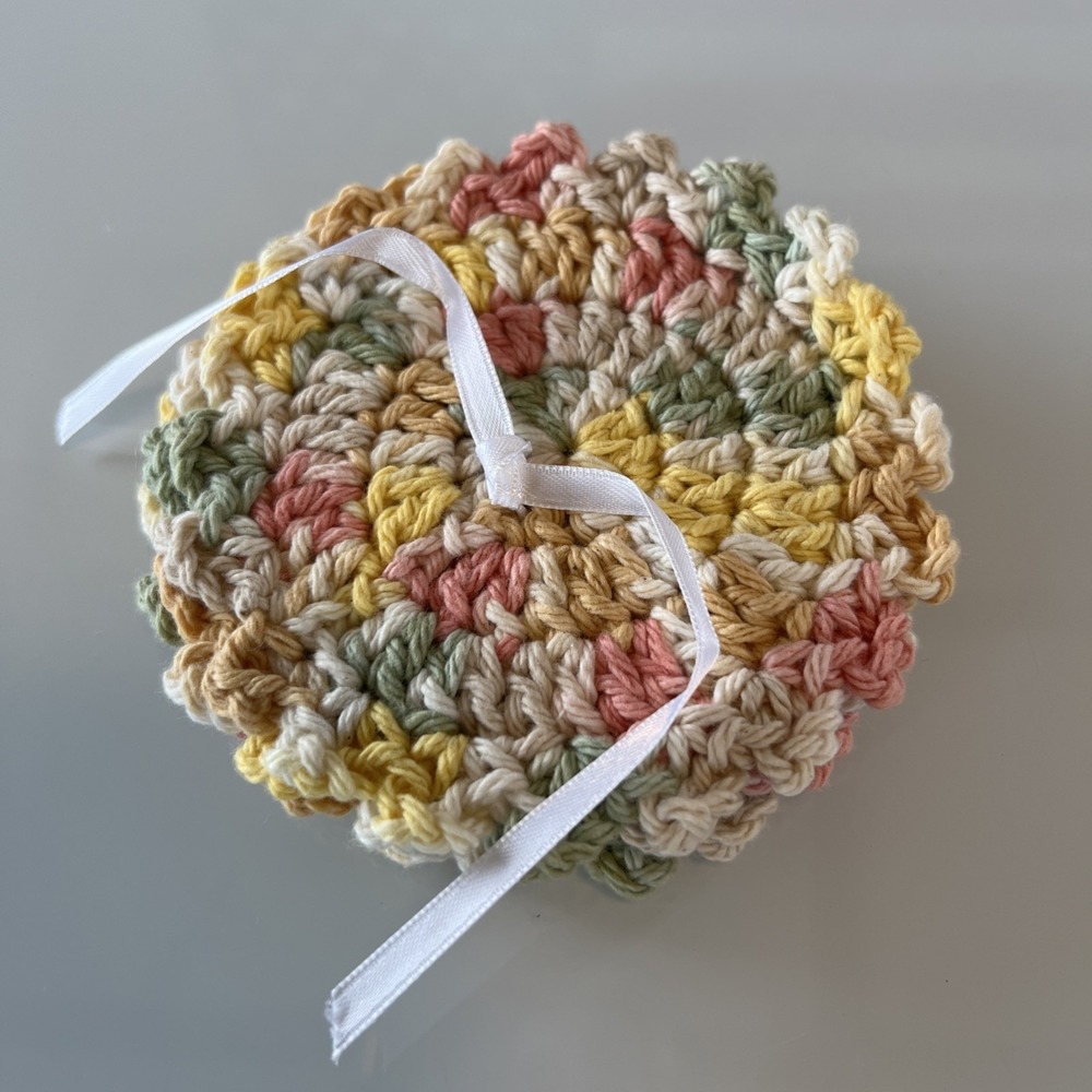 Handmade Crochet Multicolor Spring Summer Flower Coasters Cottage Core Soft